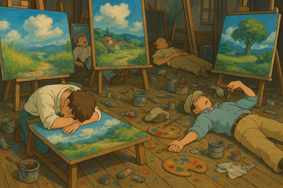 The ghibli painters are tired